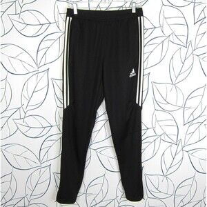 Adidas Men’s Tiro Track Pants Black Tapered Ankle Zip Pockets Size Medium